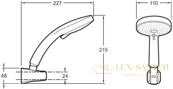 душевой гарнитур jacob delafon citrus e12917-cp