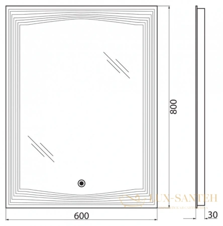 зеркало belbagno spc-lns-600-800-led-tch 60x80 см 