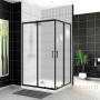 душевой уголок belbagno uno uno-195-ah-2-120/90-p-nero 120х90 см профиль черный матовый, стекло рифленое 