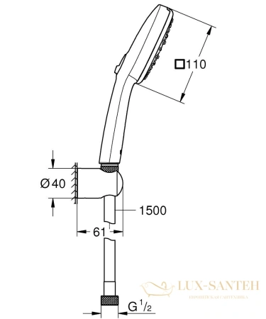 душевой набор grohe tempesta cube 110 3jet 27588003, хром