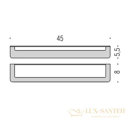 полотенцедержатель colombo design over b7010 45 см, нержавеющая сталь