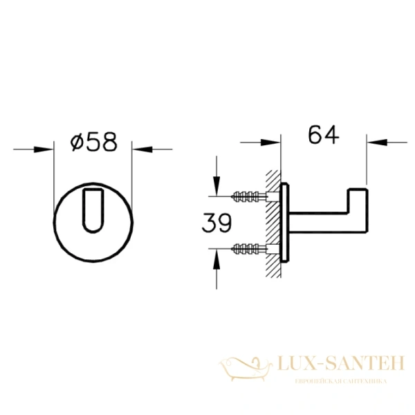 крючок vitra origin a4488436, черный матовый