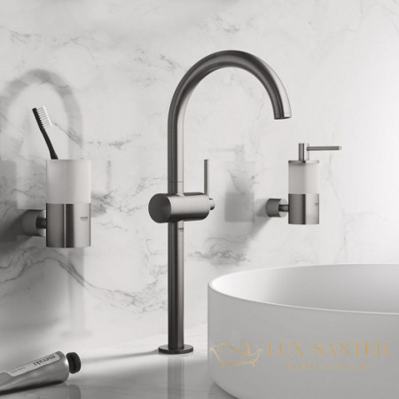 смеситель grohe atrio 32647al3 для раковины, темный графит матовый