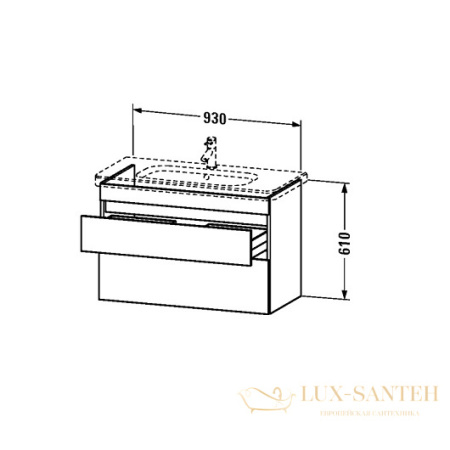 тумба под раковину duravit durastyle ds648202222 930х610х448 мм, белый