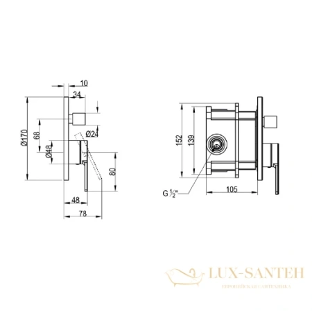 смеситель villeroy & boch architectura tvs10335300061 для ванны, хром