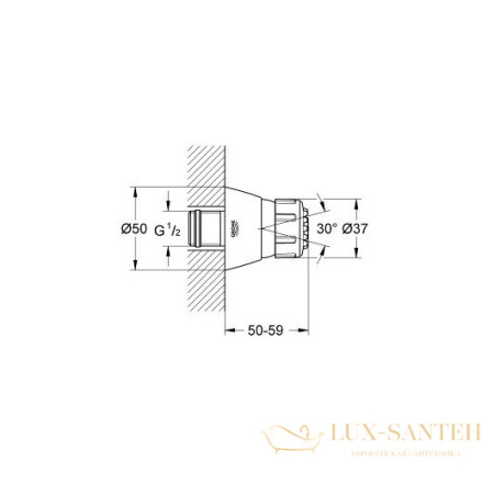 боковая форсунка grohe relexa 50 28286000, хром