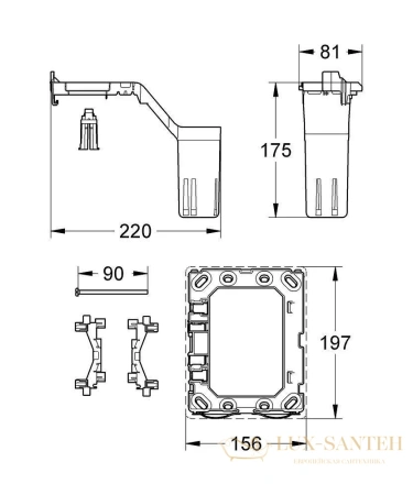 крепежная рама grohe fresh, 38796000