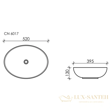 раковина ceramica nova element cn6017mdh 52x39,5 см, темный антрацит матовый