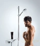 душевой гарнитур hansgrohe raindance select e 120 26621400 со штангой 90 см и мыльницей, белый/хром