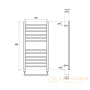 полотенцесушитель 500x800 электрический point аврора pn10158se п12 левый/правый, хром