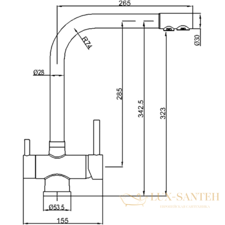 смеситель zorg sanitary zr348yfsatin для кухни, сатин