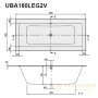 акриловая ванна villeroy & boch legato 180х80 uba180leg2v-01, белый alpin