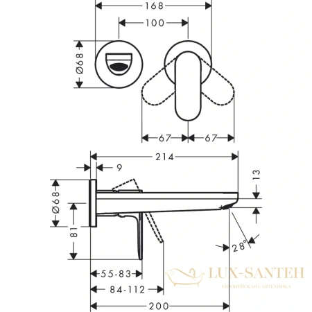 смеситель для раковины hansgrohe rebris 72528000