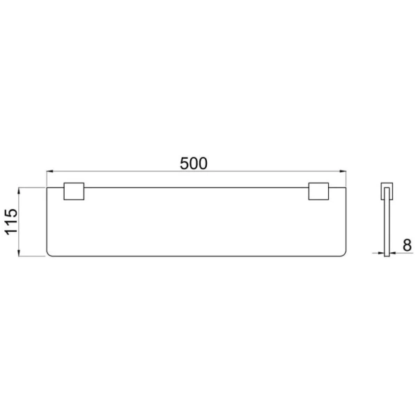 полка стеклянная allen brau infinity 6.21012-00 50 см, хром