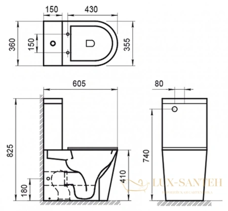 бачок для унитаза belbagno flay-r bb2149t 3/4,5 л, белый