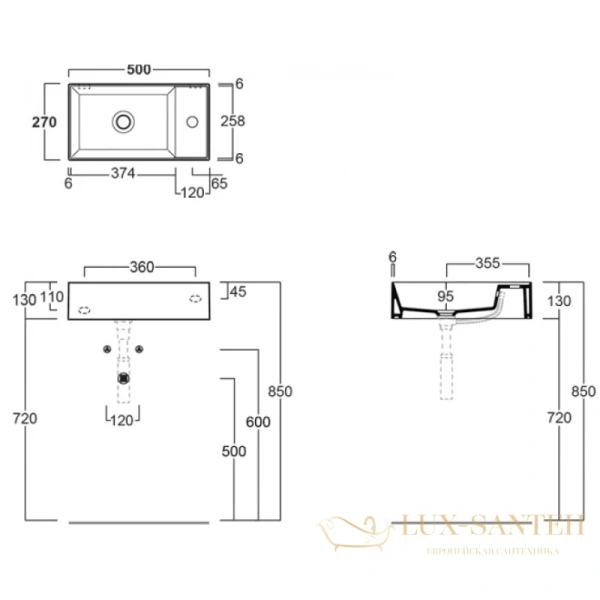 раковина simas agile ag50 antracite matt*1 50x27 см, антрацит матовый