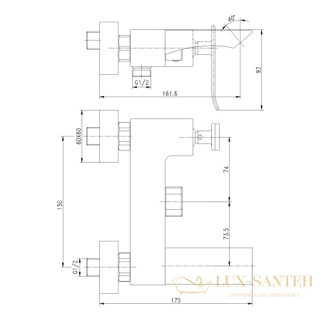 смеситель lemark contest lm5814cw для ванны с коротким изливом, хром/белый