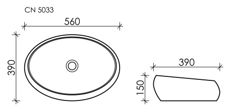 умывальник чаша накладная овальная белый, ceramica nova element 560*390*150мм cn5033