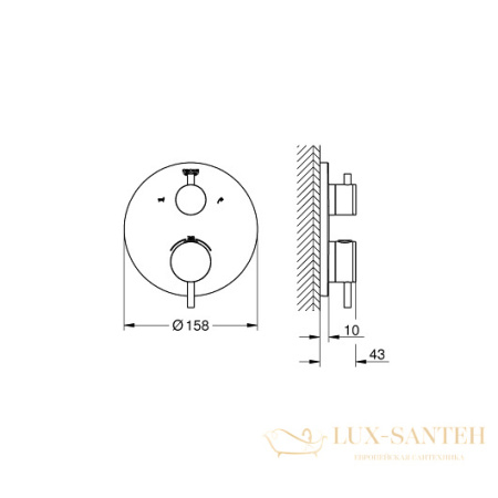 термостат grohe atrio 24138dc3 для ванны, сталь