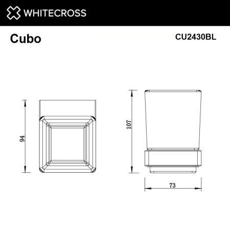 стакан подвесной whitecross cubo cu2430bl, черный мат