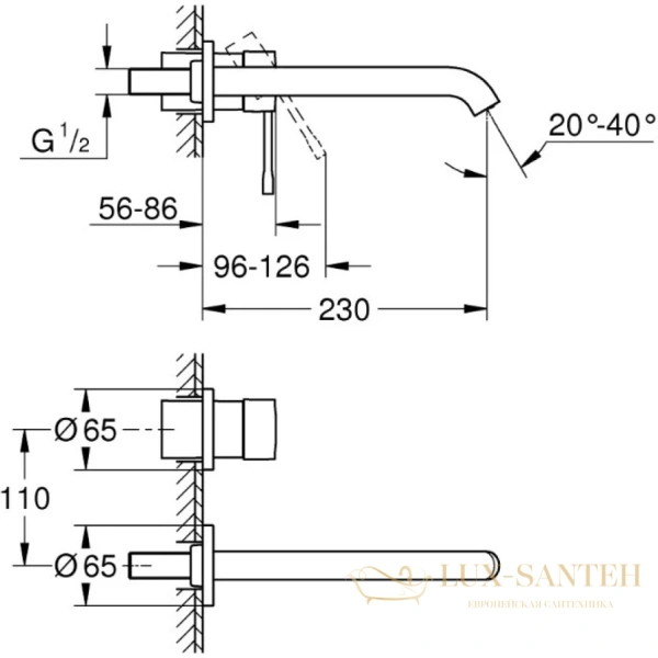 смеситель для раковины grohe essence new 19967gn1 без донного клапана grohe essence new , холодный рассвет матовый