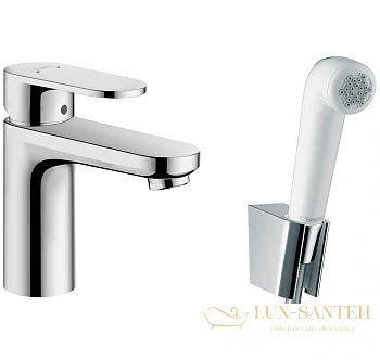 смеситель для раковины с гигиеническим душем hansgrohe vernis blend 71215000 хром