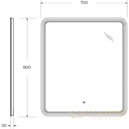 зеркало cezares duet czr-spc-duet-700-800-led-tch 70x80см 