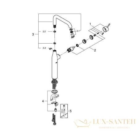 смеситель grohe essence 32901001 для раковины, хром