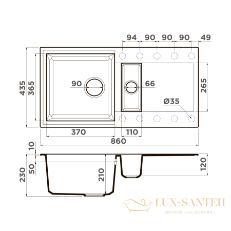 кухонная мойка omoikiri sakaime 86-2-gr tetogranit х leningrad grey, 4993560