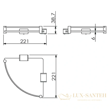 полка угловая langberger vico 11351f-bp 22,1x22,1 см, черный матовый