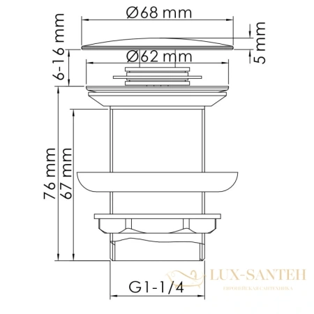 донный клапан wasserkraft a247, золотой матовый