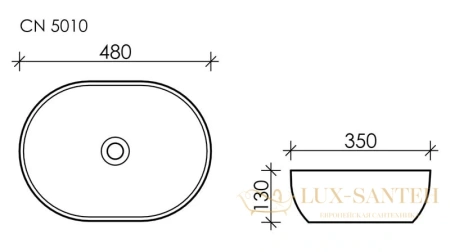 раковина ceramica nova element cn5010 48x35 см, белый