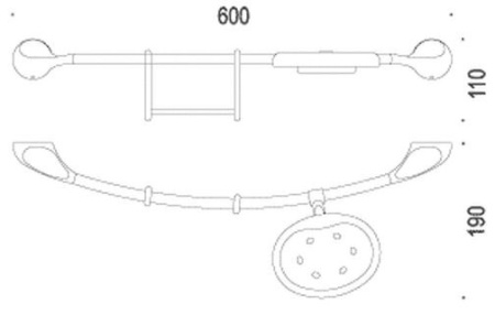 полотенцедержатель colombo design melo b1276 60 см, хром