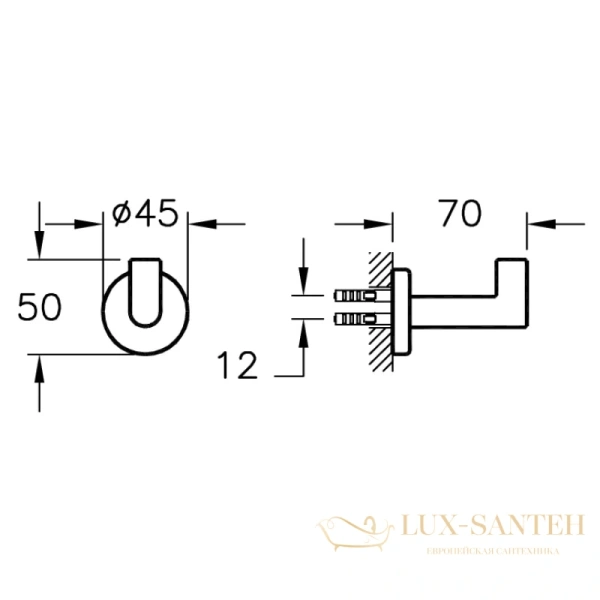 крючок vitra minimax s a44787, хром