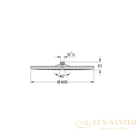 верхний душ grohe rainshower cosmopolitan 340 28778000, хром