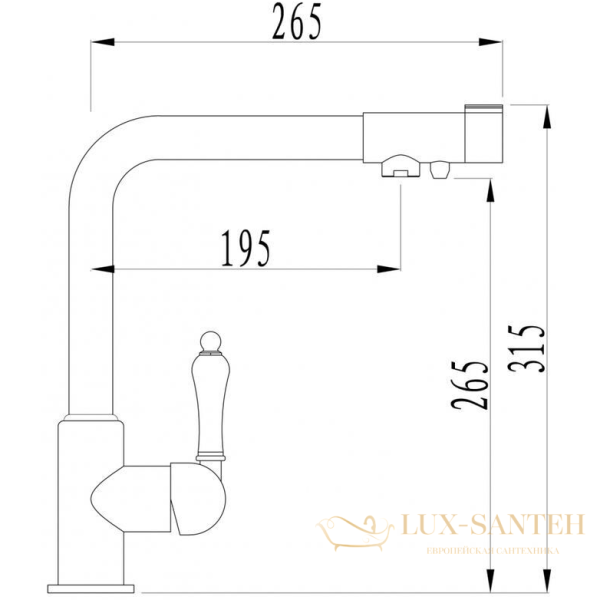 смеситель zorg sanitary zr320yf-33 для кухни, хром