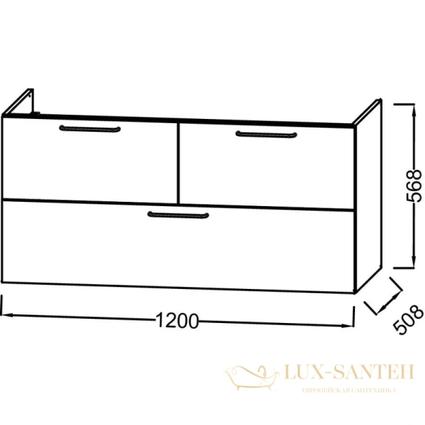 тумба jacob delafon odeon rive gauche eb2545-r9-g1c 120 см, белый глянец