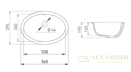 раковина salini marea 1101209m s-stone 54.3x37.5 см, белый