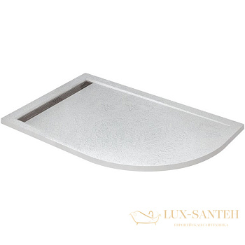 душевой поддон cezares tray as tray-as-rh-100/80-30-w-l из искусственного камня 100x80 l, белый