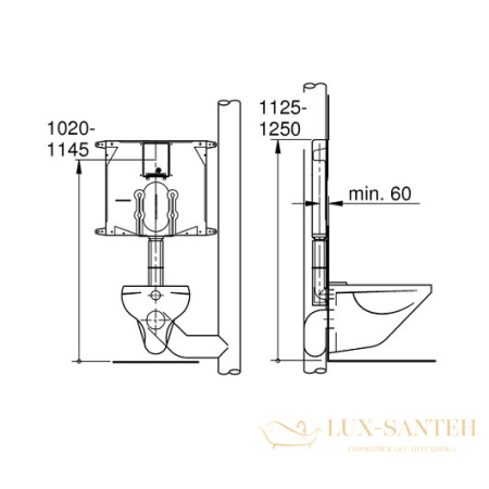 бачок скрытого монтажа grohe gd2 38863000 глубина 80 мм 