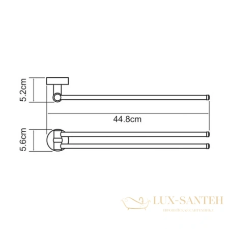 полотенцедержатель wasserkraft isen k-4031 44,8 см, хром