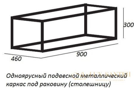 консоль под раковину cezares cadro cadro-90/46/30-1c-so-met-st 90 см, черный матовый