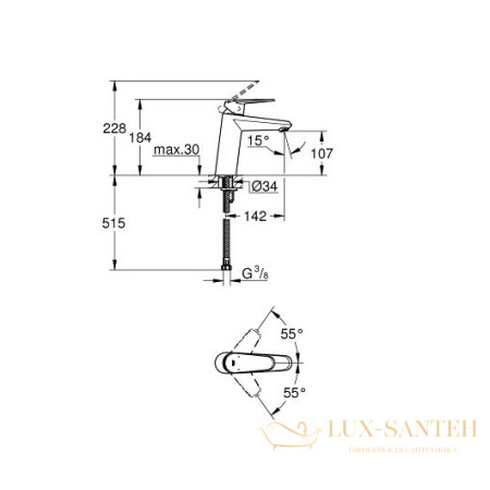 смеситель grohe eurodisc cosmopolitan 23449002 для раковины, хром