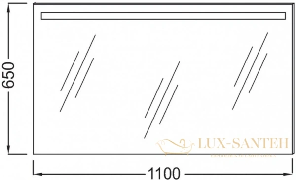 зеркало со светодиодной подсветкой jacob delafon parallel 110x65 eb1417-nf