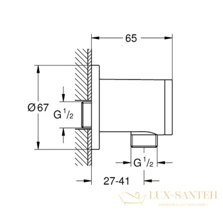 шланговое подсоединение grohe tempesta 28671001, хром