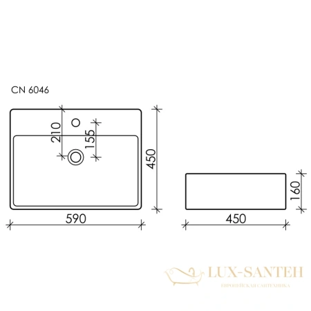 раковина ceramica nova element cn6046 59x45 см, белый