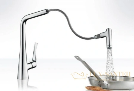 смеситель для кухни hansgrohe metris select хром 14884000