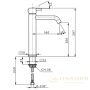 смеситель для раковины cisal less new, ln00354021, h287 мм, без донного клапана, хром