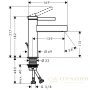 смеситель для раковины однорычажный hansgrohe finoris 76020700 comfortzone 110 ecosmart со сливным гарнитуром
