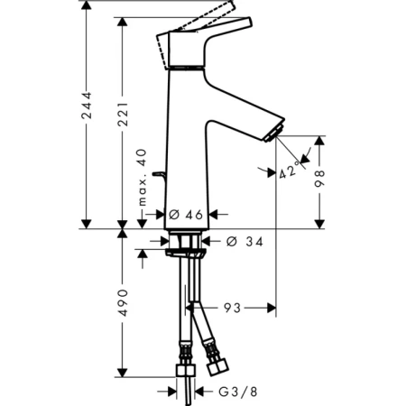 смеситель для раковины hansgrohe talis s 72022000 хром